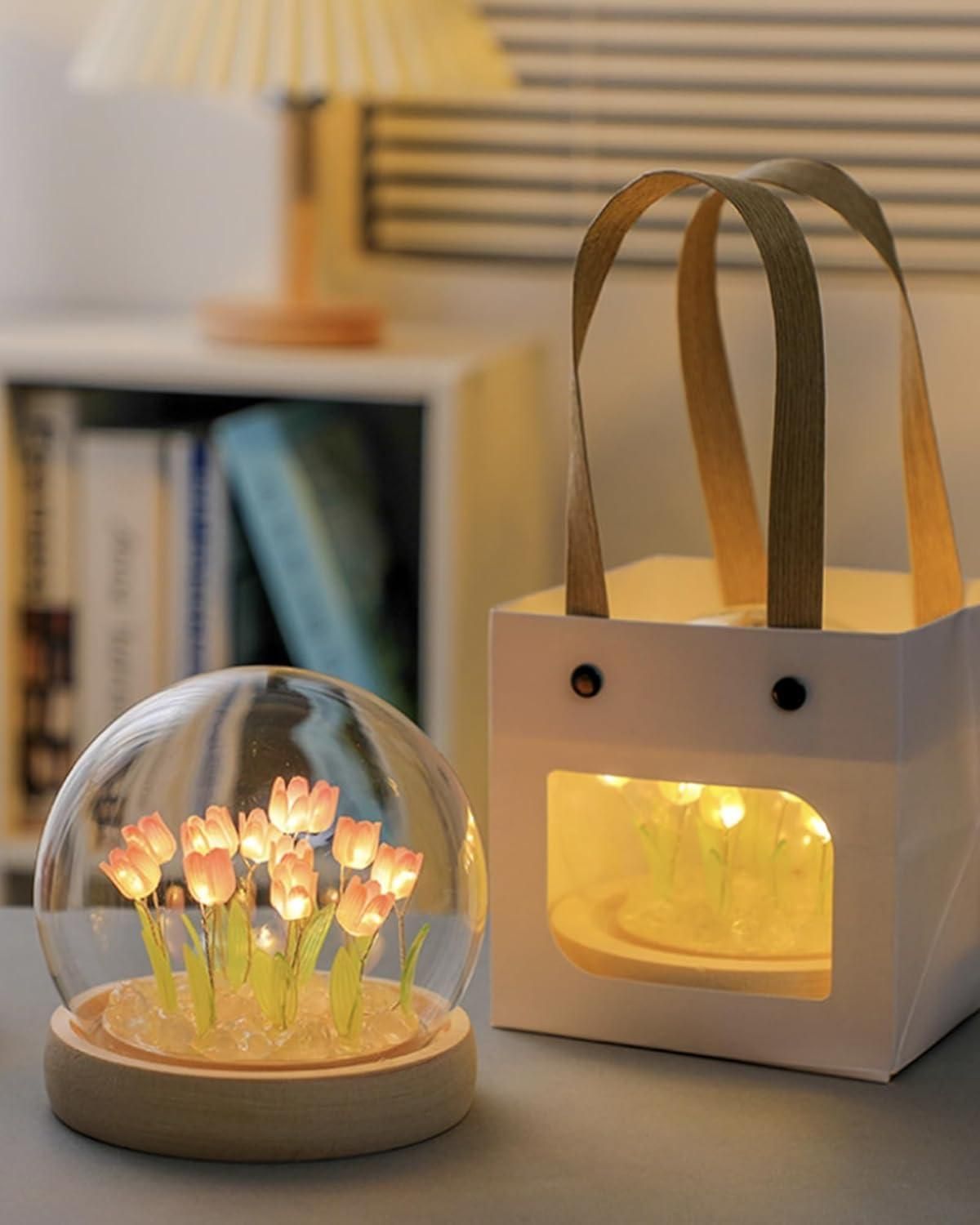 “BloomGlow™ Round Tulip Lamp – Elegant Floral Night Light