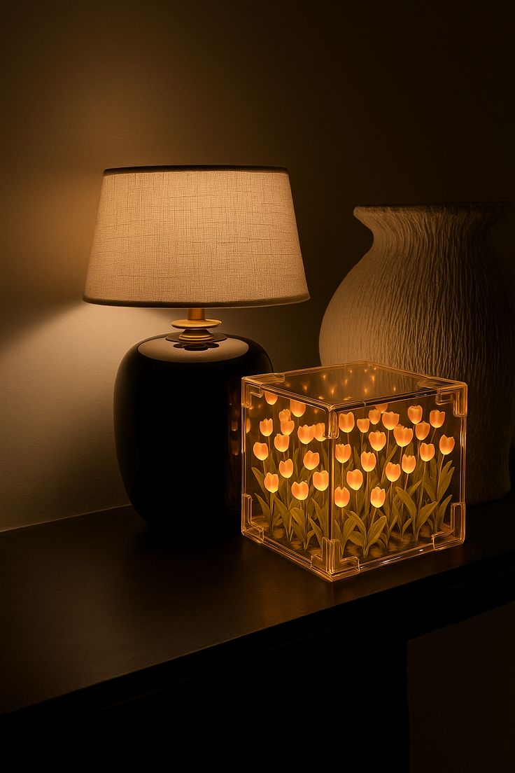 "BloomGlow™ Mini Tulip Lamp – Soft LED Flower Light"