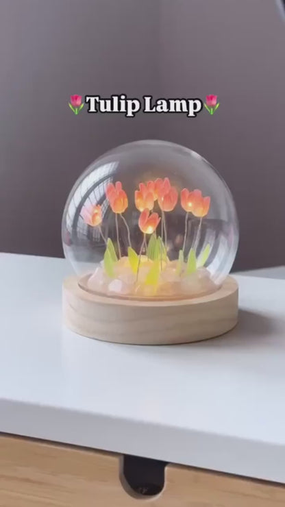 “BloomGlow™ Round Tulip Lamp – Elegant Floral Night Light
